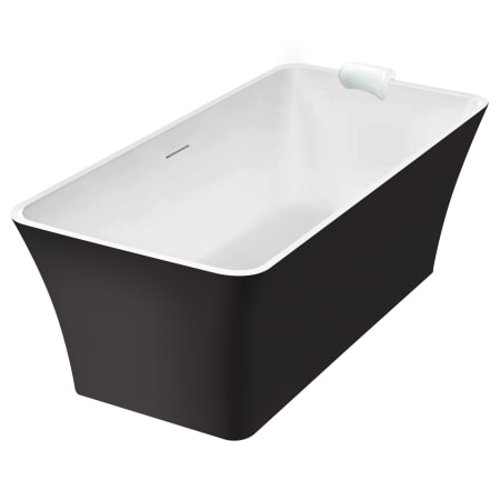 Transolid Lily Grande 67" Free Standing Acrylic Soaking Tub with Center Drain and Overflow Black / White
