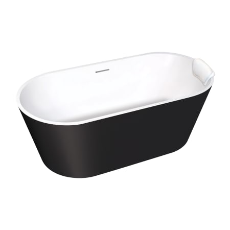 Transolid Maris 59" Free Standing Acrylic Soaking Tub with Center Drain and Overflow Black / White