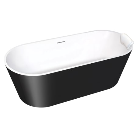 Transolid Maris Grande 67" Free Standing Acrylic Soaking Tub with Center Drain and Overflow Black / White