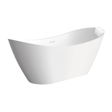Transolid Skylar 59" Free Standing Acrylic Soaking Tub with Center Drain and Overflow White