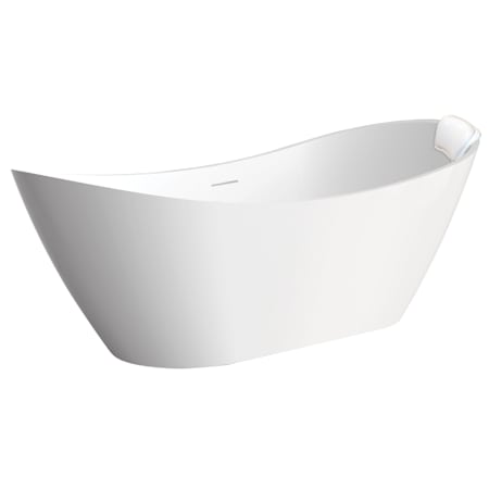 Transolid Skylar Grande 67" Free Standing Acrylic Soaking Tub with Center Drain and Overflow White