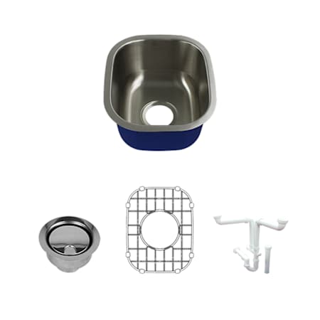Transolid Meridian 12-5/8" Undermount Single Basin Stainless Steel Bar Sink Stainless Steel