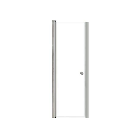 Transolid Lyna 70" High x 24" Wide Pivot Frameless Shower Door with Clear Glass Brushed Stainless