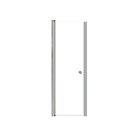 Transolid Lyna 70" High x 26" Wide Pivot Frameless Shower Door with Clear Glass Brushed Stainless