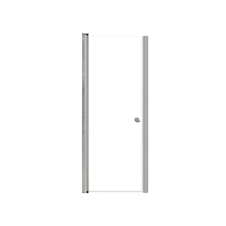 Transolid Lyna 70" High x 27" Wide Pivot Frameless Shower Door with Clear Glass Brushed Stainless