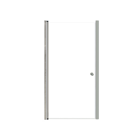 Transolid Lyna 70" High x 35" Wide Pivot Frameless Shower Door with Clear Glass Brushed Stainless