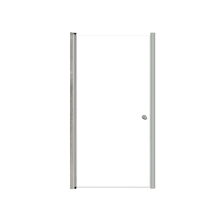 Transolid Lyna 70" High x 36" Wide Pivot Frameless Shower Door with Clear Glass Brushed Stainless