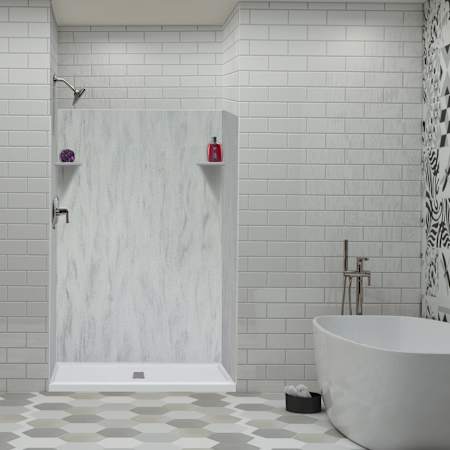 Transolid Lusso 72" H x 48" W x 36" D Three Wall Alcove Shower Walls Bellanca
