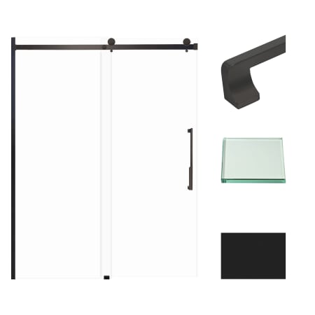 Transolid 76" High x 60" Wide Bypass Frameless Shower Door with Clear Glass Matte Black