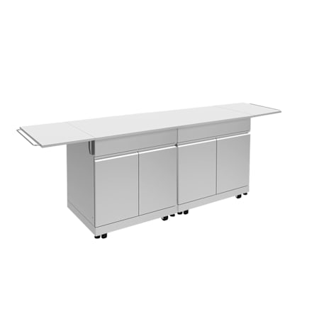 Transolid Outdoor Kitchen 64" W x 24" D x 37" H Double Utility Cabinet with Folding Shelves Stainless Steel
