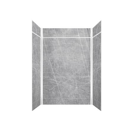 Transolid Prodigy Plus 60-in x 36-in x 84/12-in Shower Wall Kit Ashy Grey
