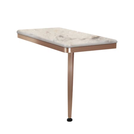 Transolid 24" x 12" Right-Hand Shower Seat with Leg Chamagne Bronze / Biscotti Marble