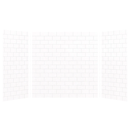 Transolid SaraMar 60" W x 36" D x 60" H Three Panel Shower Wall Kit White Subway Tile