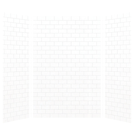 Transolid SaraMar 60" W x 36" D x 96" H Three Panel Shower Wall Kit White Subway Tile