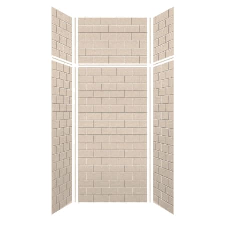 Transolid SaraMar 36" W x 36" D x 96" H Six Panel Shower Wall Kit Cashew Subway Tile