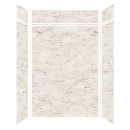 Transolid SaraMar 60" W x 36" D x 96" H Six Panel Shower Wall Kit Biscotti Marble Velvet