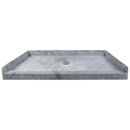 Transolid Ready-to-Tile 60" x 32" Rectangular Shower Base with Single Threshold and Center Drain Dark Grey