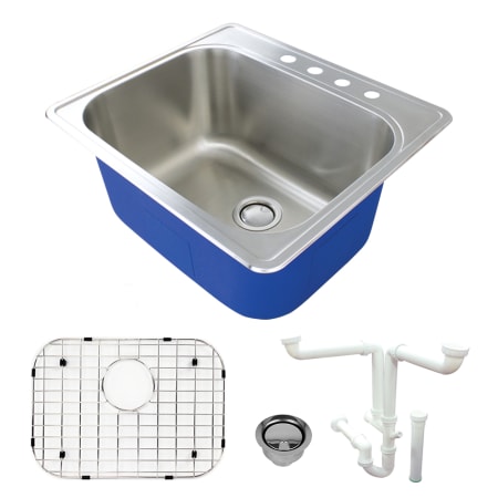 Transolid 25" Drop In Single Basin Stainless Steel Utility Sink Brushed Stainless