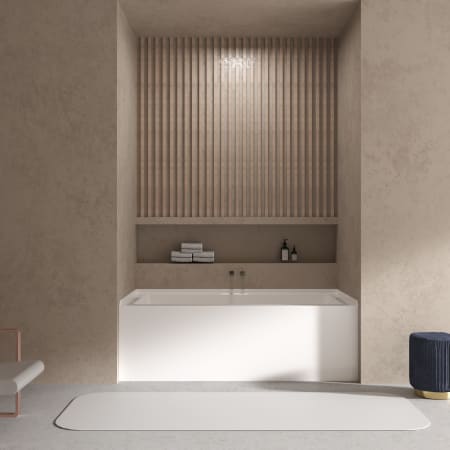 Transolid Ursula 60" Three Wall Alcove Acrylic Soaking Tub with Left Drain and Overflow White