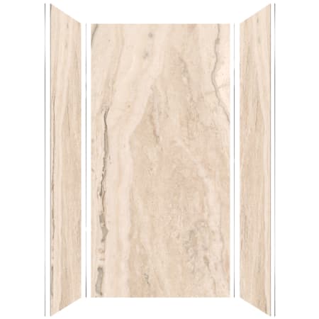 Transolid Titan 96" High x 48" Wide x 36" Deep Matte Honed Shower Wall Kit with Aluminum Corner and Edge Trim Savanna Creme