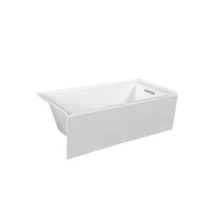 Transolid Unity AFR 60" x 30" Three Wall Alcove Acrylic Soaking Tub with Right Drain, Drain Assembly, and Overflow White