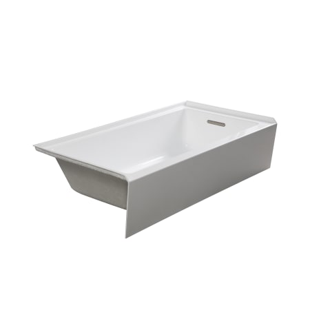 Transolid Unity 60" x 32" Three Wall Alcove Acrylic Soaking Tub with Right Drain, Drain Assembly, and Overflow White