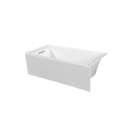 Transolid Unity AFR 60" x 32" Three Wall Alcove Acrylic Soaking Tub with Left Drain, Drain Assembly, and Overflow White