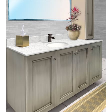 Transolid Silestone 50" Quartz Vanity Top with Circular Sink, 4" Centers, Backsplash and Sidesplash Lyra
