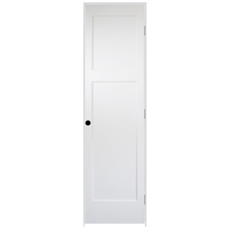 Trimlite 22" by 80" 2 Panel Bevel Shaker Left Handed Interior Prehung Passage Door with Brushed Chrome Hinges and 4-9/16" Door Jamb Unfinished