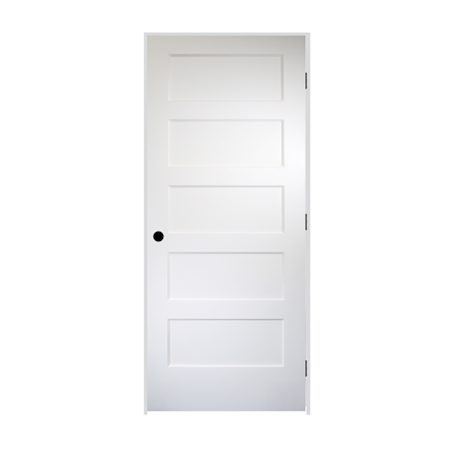 Trimlite 22" by 80" 5 Panel Bevel Shaker Left Handed Interior Prehung Passage Door with Oil Rubbed Bronze Hinges and 4-9/16" Door Jamb Unfinished