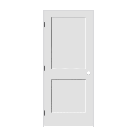 Trimlite 22" x 80" 2 Panel Shaker Primed Prehung Right Interior Passage Door with Matte Black Hinges and 4-9/16" Door Jamb Unfinished