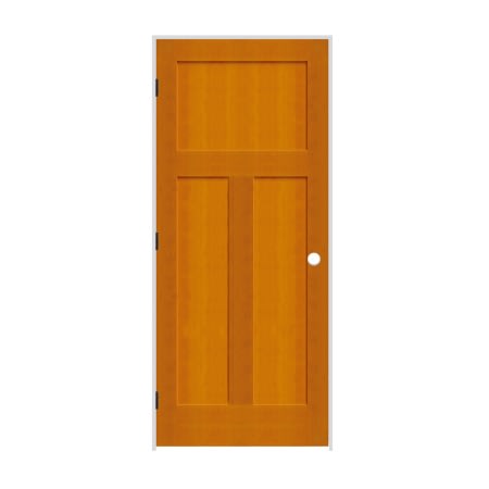 Trimlite 18" by 80" 1+2-Panel Shaker Right Handed Interior Prehung Passage Door with Black Hinges and 7-1/4" Door Jamb Douglas Fir