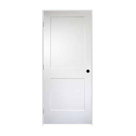 Trimlite 18" by 80" 2 Panel Bevel Shaker Right Handed Interior Prehung Passage Door with Brushed Chrome Hinges and 6-9/16" Door Jamb Unfinished