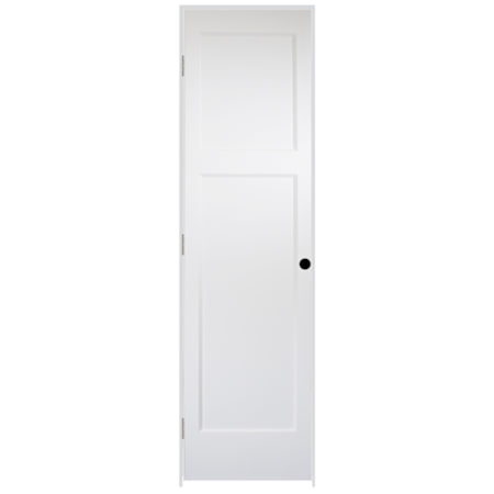 Trimlite 18" by 80" 2 Panel Bevel Shaker Right Handed Interior Prehung Passage Door with Brushed Chrome Hinges and 4-9/16" Door Jamb Unfinished
