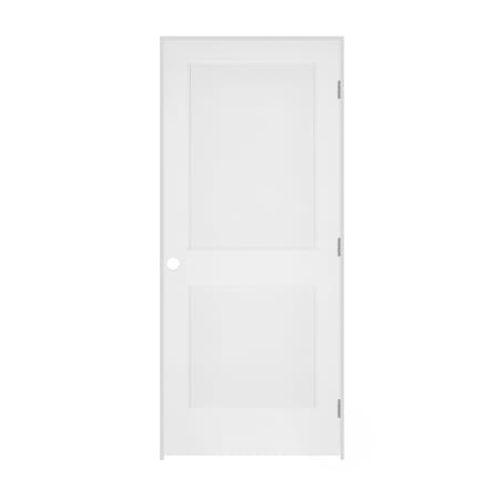 Trimlite 18" x 80" 2 Panel Primed Prehung Interior Colonial Left Passage Door with Brushed Chrome Hinges and 7-1/4" Door Jamb Unfinished