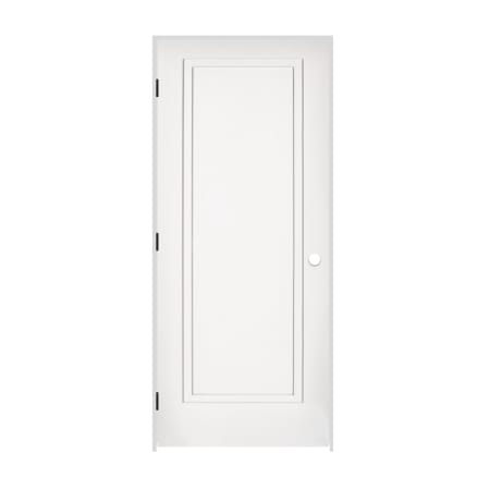 Trimlite 18" by 80" 2-Step Shaker 1-Panel Right Handed Interior Pre-Hung Passage Door with Black Hinges and 6-9/16" Door Jamb Primed