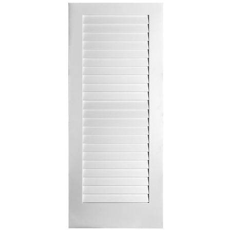 Trimlite 18" W x 80" H Plantation Full Louver Primed Solid Core Interior Passage Door Slab Primed