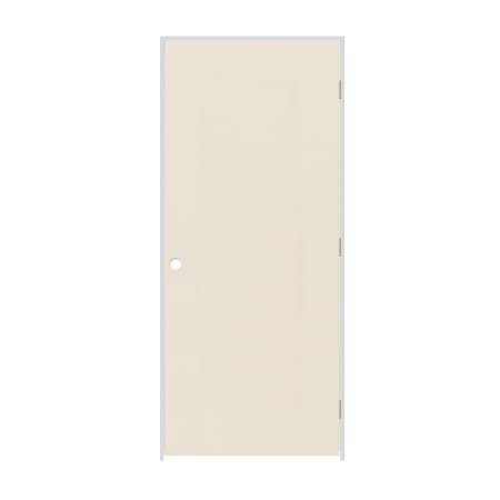 Trimlite 18" x 80" Primed Hardboard Hollow Core Flush 6-9/16" Jamb Left Hand Prehung Door with Brushed Chrome Hinges Primed