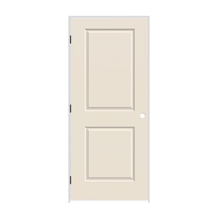 Trimlite 18" x 80" Primed 2-Panel Carrera Molded Solid Core 6-9/16" Jamb Right Hand Prehung Door with Oil Rubbed Bronze Hinges Primed
