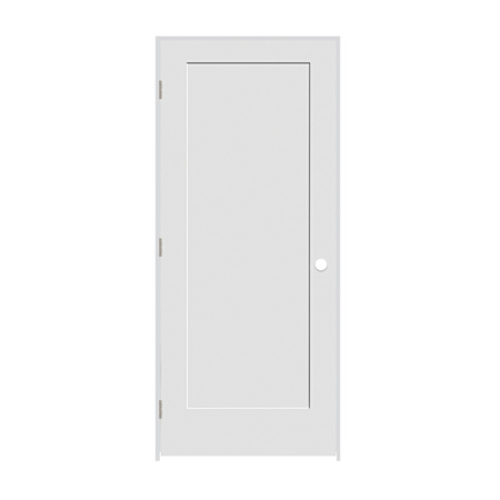 Trimlite 20" x 80" 1 Panel Shaker Primed Prehung Right Interior Passage Door with Brushed Chrome Hinges and 4-9/16" Door Jamb Unfinished