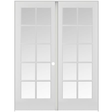 Trimlite 48" by 80" 20 Clear Glass Lite Left Hand Active Ovolo Edge Interior Double French Door with Astragal, Oil Rubbed Bronze Hinges and 6-9/16" Door Jamb Primed