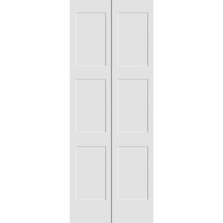 Trimlite 24 Inch by 79 Inch Flat 3-Panel Equal Shaker Interior Bifold Door with Installation Hardware Primed