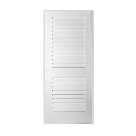 Trimlite 24" by 80" Louver Right Handed Pre-Hung Interior Passage Door with 7-1/4" Door Jamb and Satin Nickel Hinges Primed