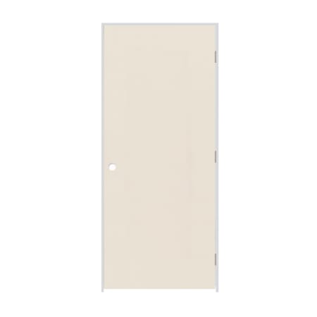 Trimlite 24" x 84" Primed Hardboard Hollow Core Flush 4-9/16" Jamb Left Hand Prehung Door with Satin Nickel Hinges Primed