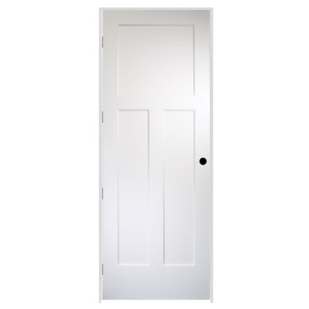 Trimlite 24" by 96" 3 Panel Bevel Shaker Right Handed Interior Prehung Passage Door with Satin Nickel Hinges and 6-9/16" Door Jamb Unfinished