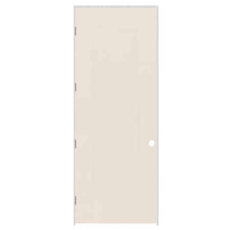 Trimlite 24" x 96" Primed Hardboard Solid Core Flush 6-9/16" Jamb Right Hand Prehung Door with Satin Nickel Hinges Primed