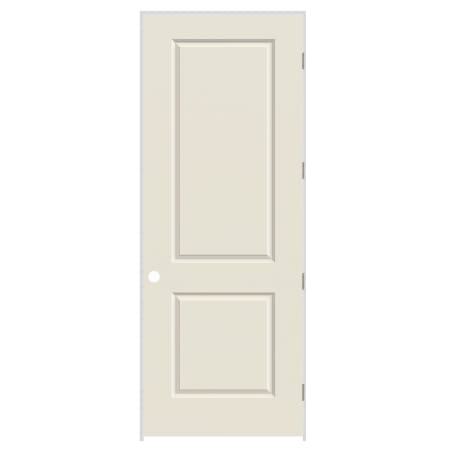 Trimlite 24" x 96" Primed 2-Panel Carrera Molded Hollow Core 6-9/16" Jamb Left Hand Prehung Door with Satin Nickel Hinges Primed