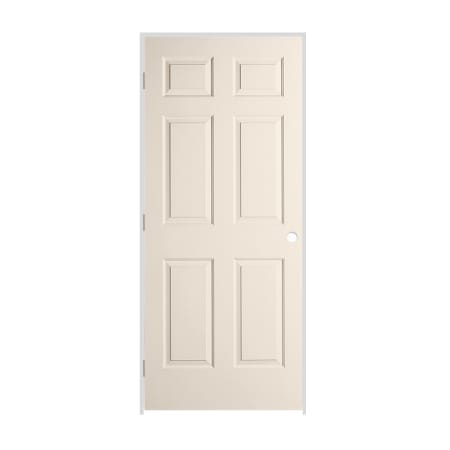Trimlite 34" x 80" x 1-3/8" Primed 6-Panel Colonist Molded Textured Hollow Core 7-1/4" RH Prehung Door with Brushed Chrome Hinges Primed