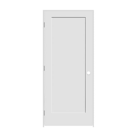 Trimlite 34" by 84" Shaker 1 Panel Right Handed Interior Prehung Passage Door with Satin Nickel Hinges and 4-9/16" Door Jamb Primed