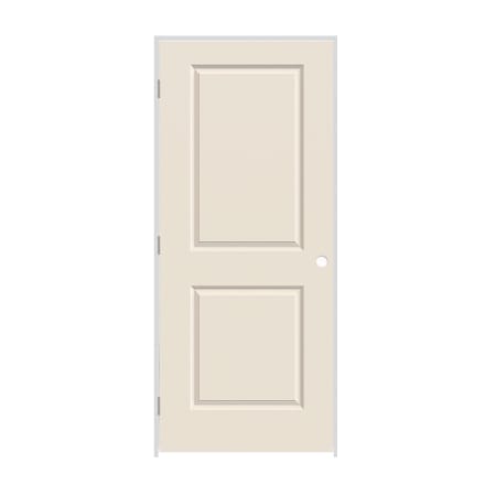 Trimlite 34" x 84" Primed 2-Panel Carrera Molded Hollow Core 7-1/4" Jamb Right Hand Prehung Door with Brushed Chrome Hinges Primed